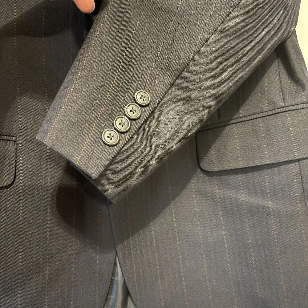 BURBERRYS Men's Navy Blue Wool Blazer